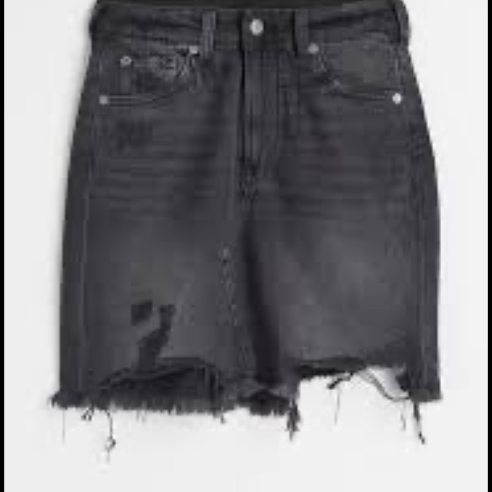 H&M | & DENIM distressed black skirt